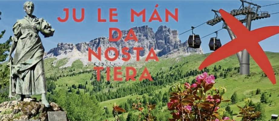 Ju le mán da nosta tiera« l é el slogan del comitat che se metarà su per se paré contra el proget de colegament coi schi ntra Cortina e Reba.
