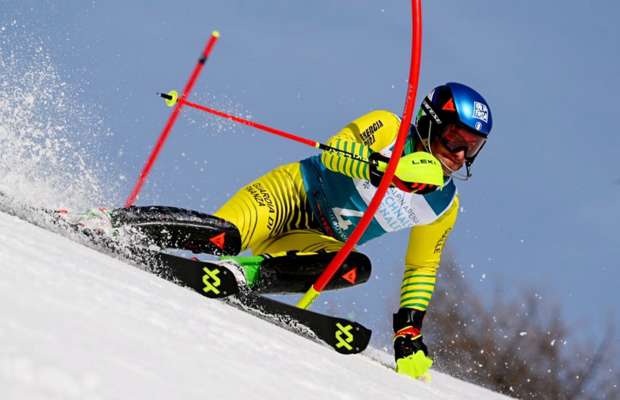 Stefano Gross à vent i campionac taliegn de slalom. (foto Elvis Piazzi)

