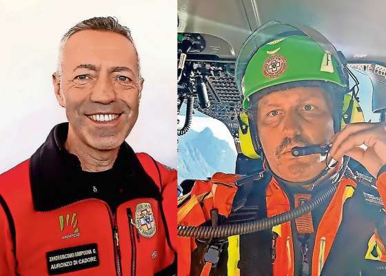 Giuseppe Zandegiacomo Sampogna de Auronzo, presidente de el Socorso in croda de el Veneto. Michele Titton de Anpezo, delegato de el Cnsas par ra II Zona Dolomites de Belun.
