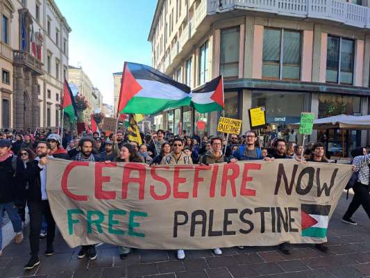 Manifestazions per la Palestina te la zitèdes de la Tèlia.
