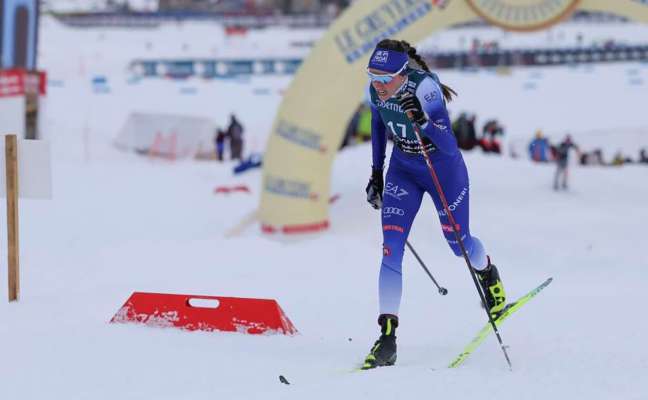 Caterina Ganz, miora de la taliènes te la individuèla de Copa del Mond a Cogne. (Ph. Pier Colombo)
