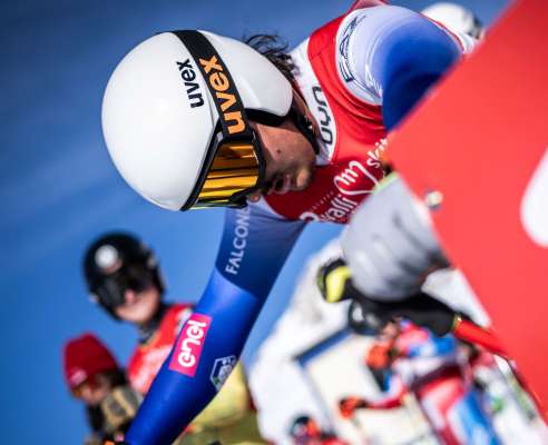 Daniel Morodor te la garejèda de Copa Europa de ski cross sun Sèn Pelegrin (foto Ralf Brunel)
